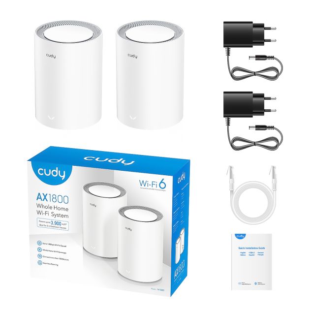 Système WiFi Mesh - Cudy M1800 - Lot de 2 - Pour toute la maison AX1800 – Image 2